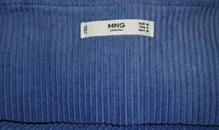 Vestido Peto Pana Azul Talla M Mango