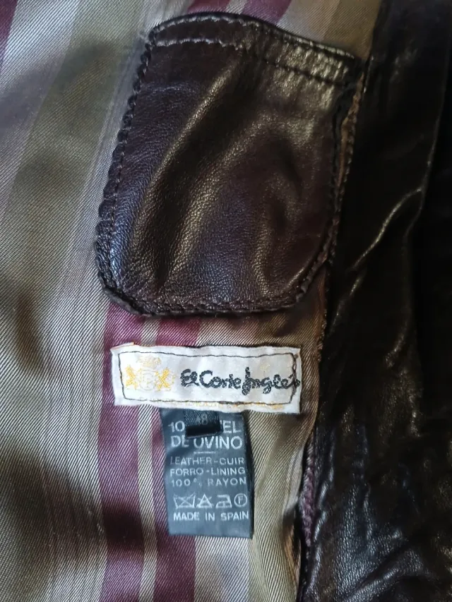 Cazadora cuero hombre cuello pelo T48