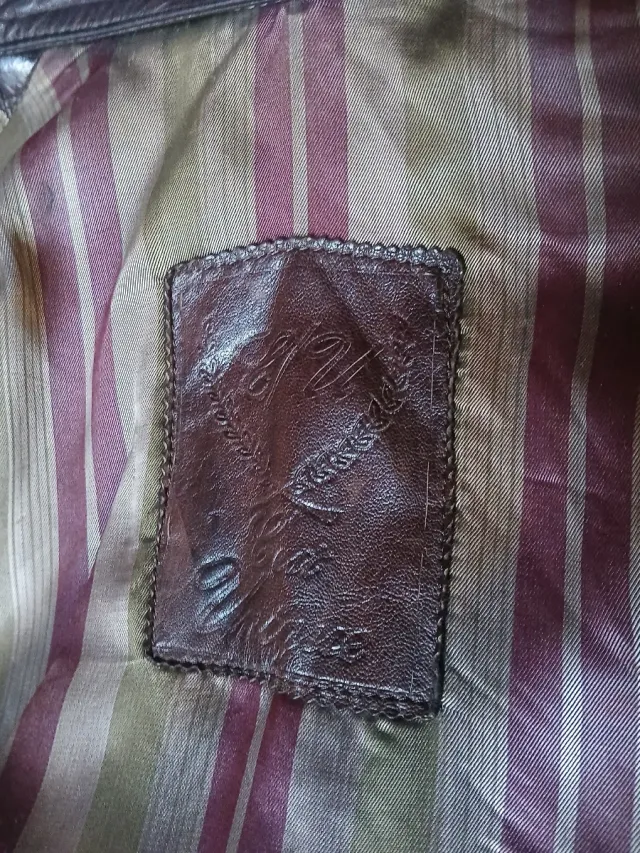 Cazadora cuero hombre cuello pelo T48