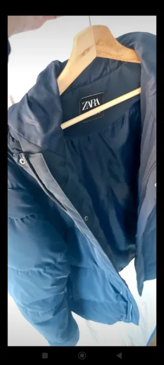 Plumífero Zara Hombre Azul Marino