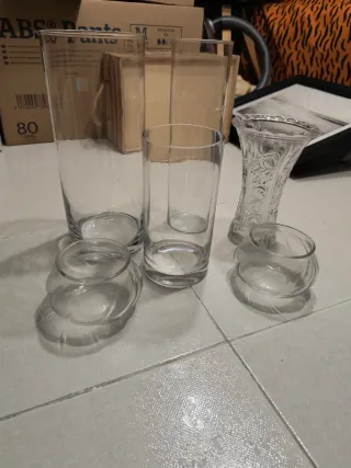 Lote 3 Jarrones Cristal Transparente