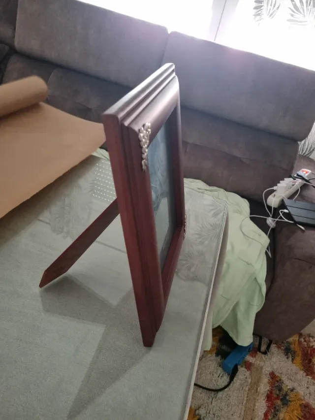 Marco fotos madera y plata ley