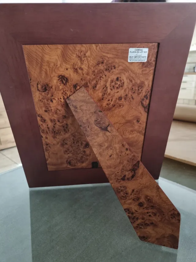 Marco fotos madera y plata ley