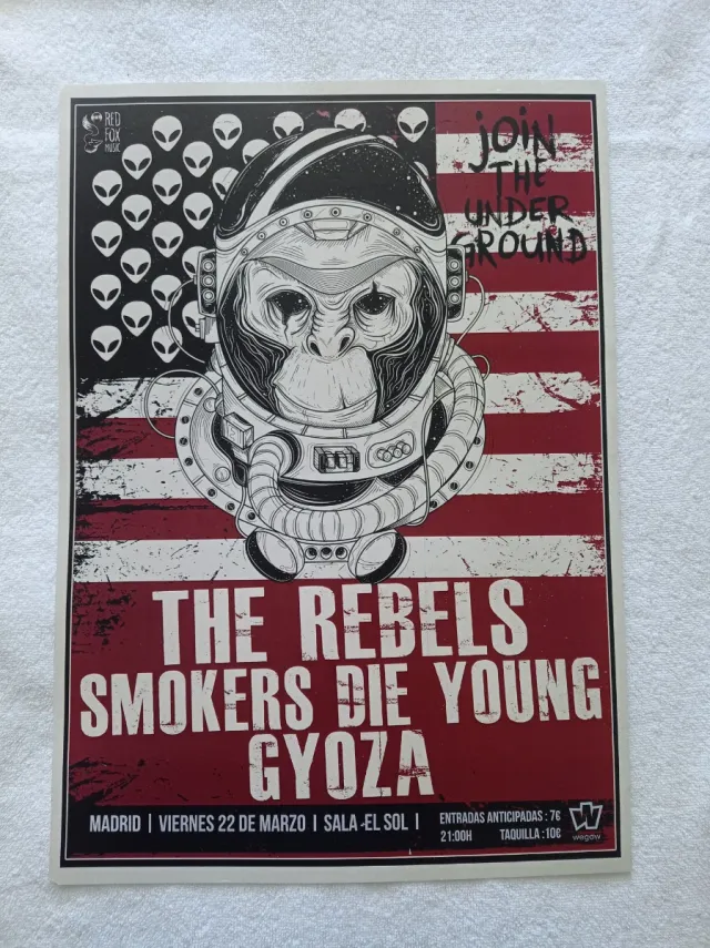Póster The Rebels Smokers Die Young Gyoza