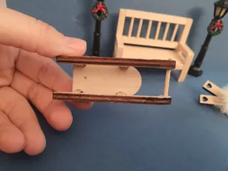 Set Miniatura Natale Panchina, Lampioni, Slitta