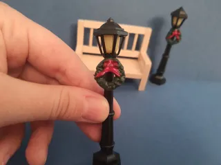 Set Miniatura Natale Panchina, Lampioni, Slitta