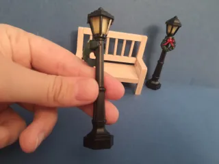 Set Miniatura Natale Panchina, Lampioni, Slitta