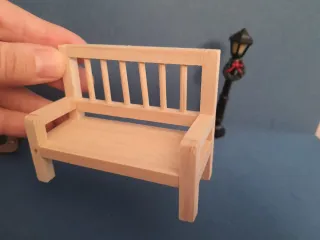 Set Miniatura Natale Panchina, Lampioni, Slitta