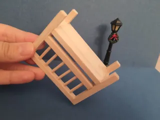 Set Miniatura Natale Panchina, Lampioni, Slitta