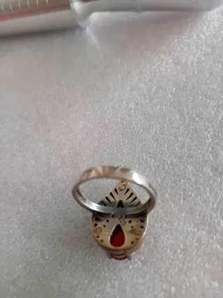 Anello Argento 925 con Pietra Rossa