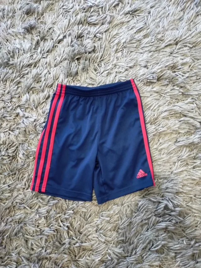 Pantalón corto niño Adidas azul y rojo