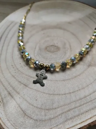 Collar Navideño Gingerbread Dorado