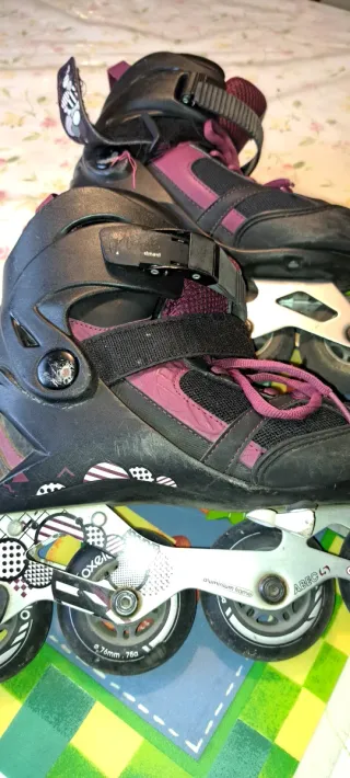 Patines línea Oxelo Roller Niños Negro con funda