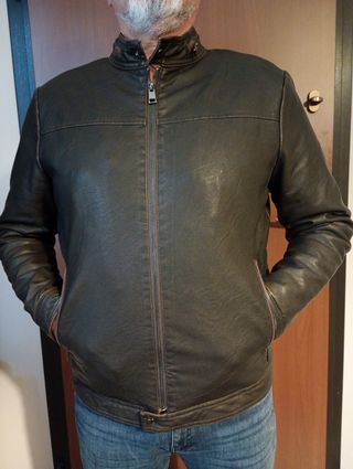 Giubbotto ecopelle nero taglia L