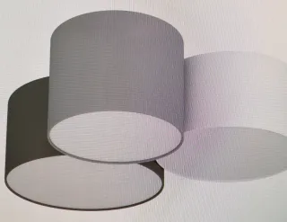 Plafoniera tessuto 3 luci grigio/bianco