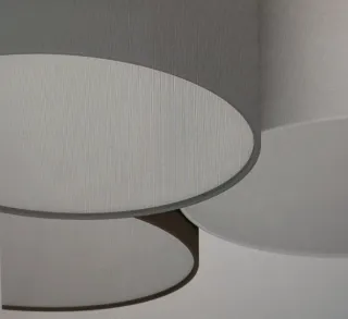 Plafoniera tessuto 3 luci grigio/bianco