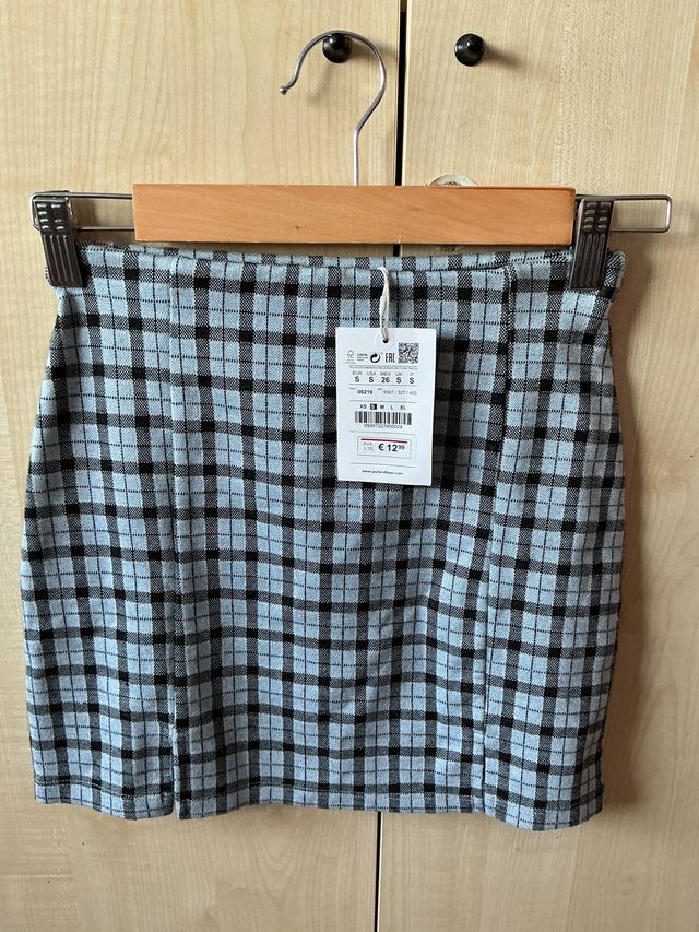 Falda cuadros Pull and Bear Talla S