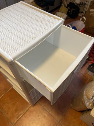 Cajonera Rattan Blanco 4 Cajones