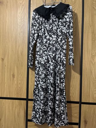 Vestido Sfera floral negro y blanco