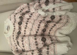 Jersey Zara oversize rosa y blanco