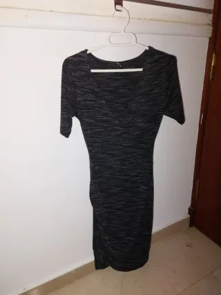 Vestido negro y gris