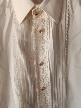 Camisa fallero adulto dorada y blanca