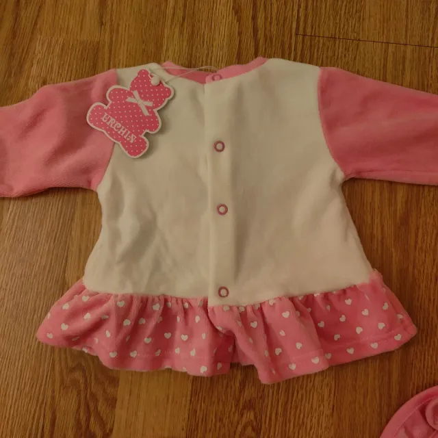 Set 3 pezzi bimba: tutina, bavaglino, maglia3-6mes