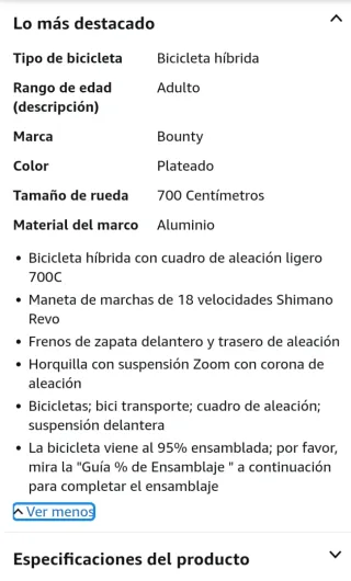 Bicicleta de paseo gris