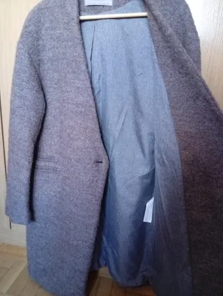 Abrigo Zara Lana Marrón claro Talla L