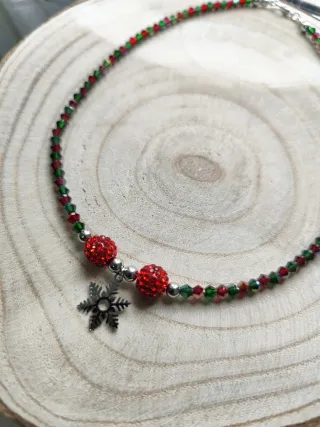 Collar Navideño Copo Nieve.