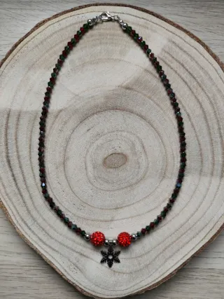 Collar Navideño Copo Nieve.