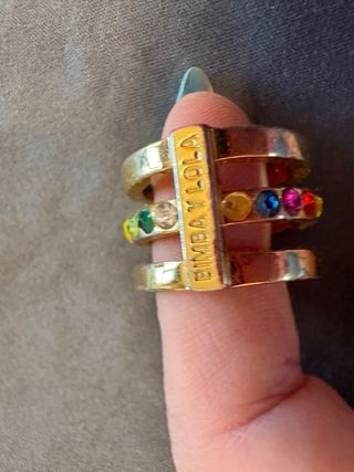 Anillo Bimba y Lola Multicolor Dorado