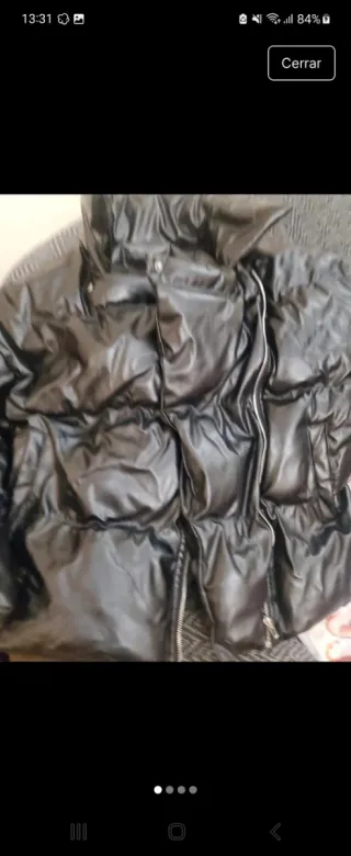 Chaqueta bomber Pull&Bear efecto piel negra