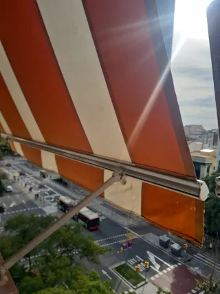 Toldo rayas naranja y blanco (2 ud de 2.62 )