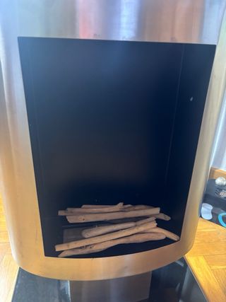 Chimenea Bioalcohol Suelo Negra/Plateada