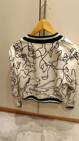 Bomber diseño dibujo blanco mujer Talla L