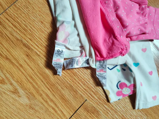 Lotto Body e Magliette Bimbe 0-3mesi Cotone