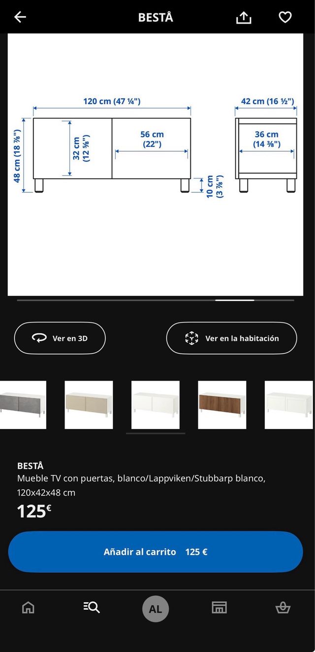 Mueble TV Besta IKEA blanco
