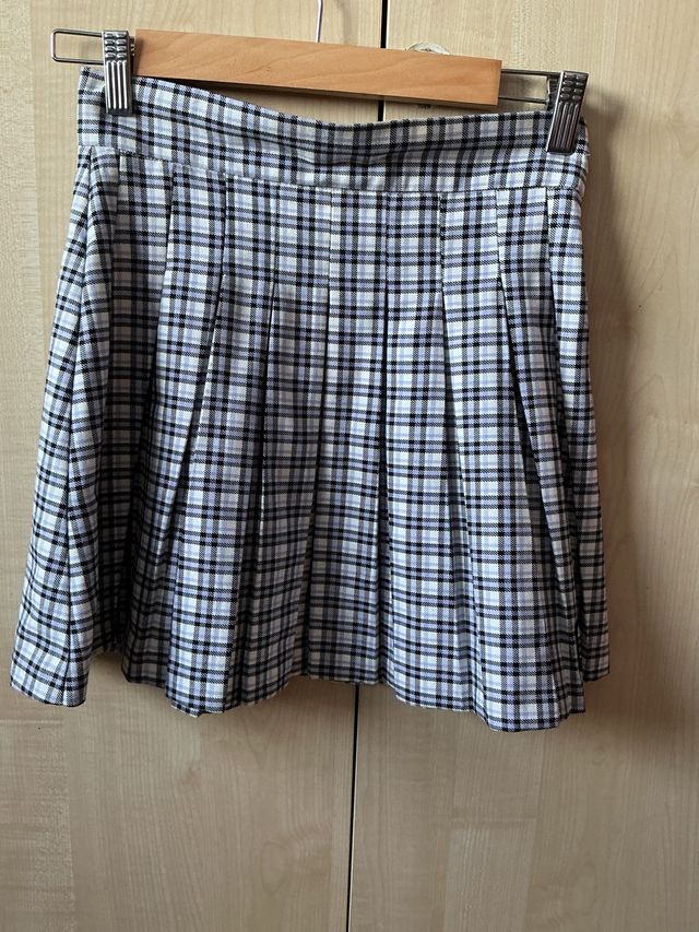 Falda Plisada Cuadros Bershka