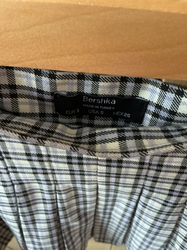 Falda Plisada Cuadros Bershka