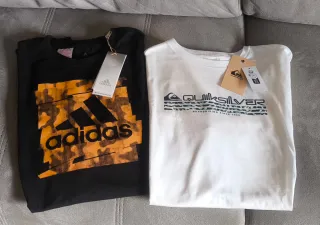 Lote 2 Camisetas Niño Adidas y Quiksilver