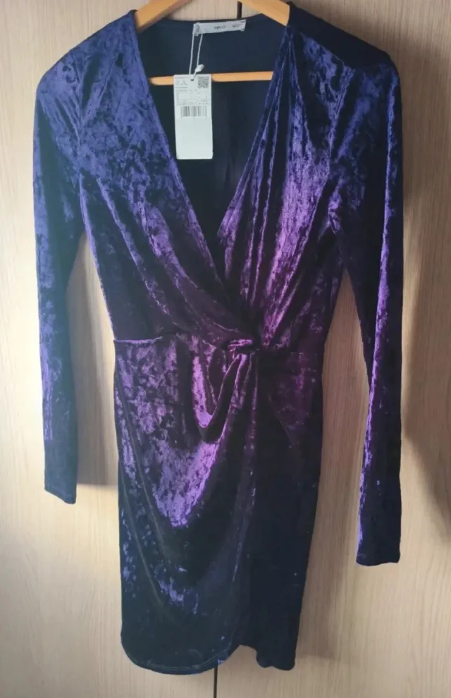 Vestido Mango Morado Talla S Nuevo etiquetado