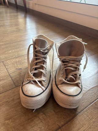 Converse All Star Beige Talla 38 Plataforma