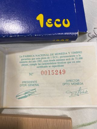 1 ECU Plata 1995 Marina Española