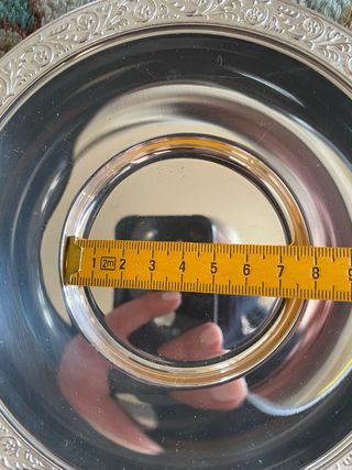 Coppia Sottobottiglia Vintage Metallo Argentato