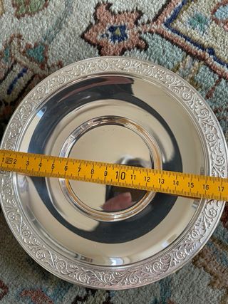 Coppia Sottobottiglia Vintage Metallo Argentato