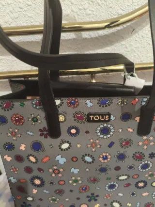 Bolso Tous estampado gris multicolor