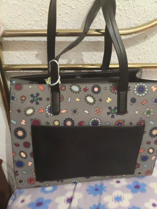 Bolso Tous estampado gris multicolor