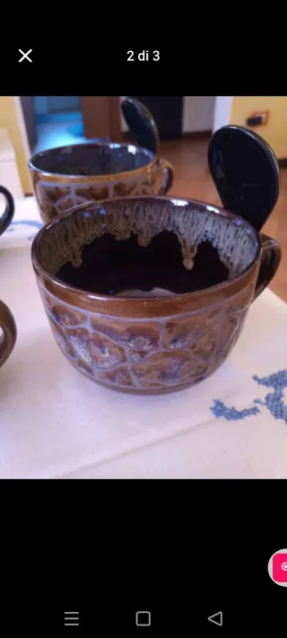 Set 4 tazze consommé con cucchiaio