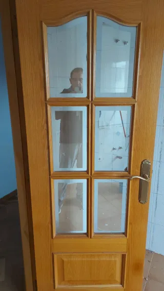 Puertas de interior madera con cristal